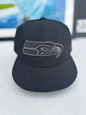 New Era Black 59FIFTY Fitted Hat with NFL Branding